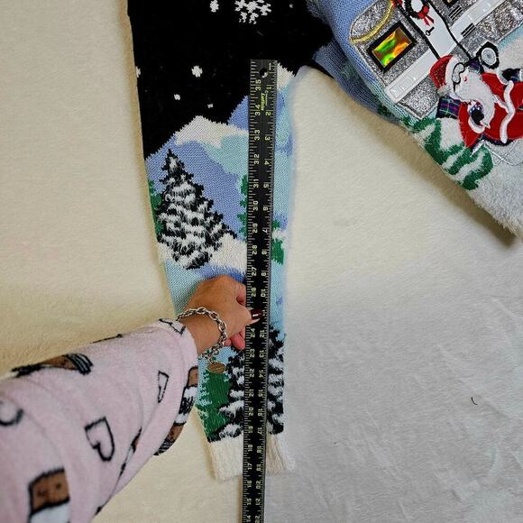 Ugly XMas Sweater SzL Camper Outdoor Santa‎ mountain n Trees n Camping theme. - Picture 7 of 14